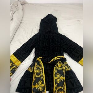 Versace Towel Robe With Hoodie